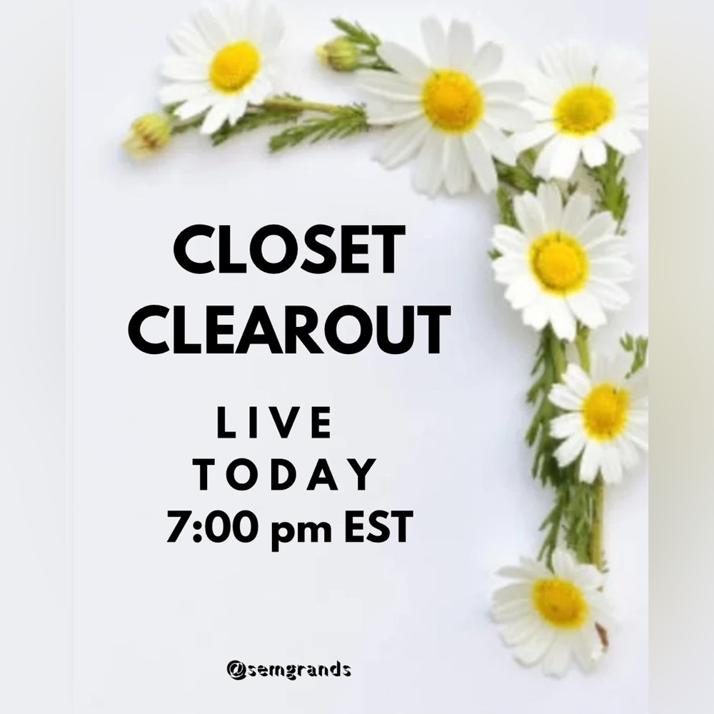 1 Closet Clearout Live Today at 7:00 pm EST - Picture 4 of 5